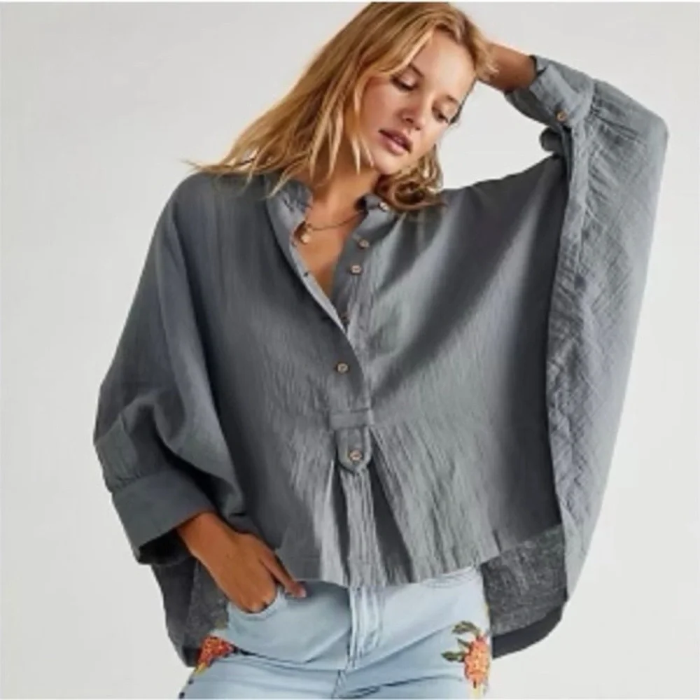 Free People Easy Does It Gauzy Top